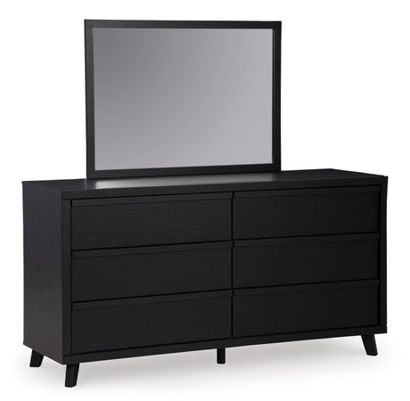 Danziar Black Slat Platform Framed Bedroom Set by Ashley at Eve Furniture