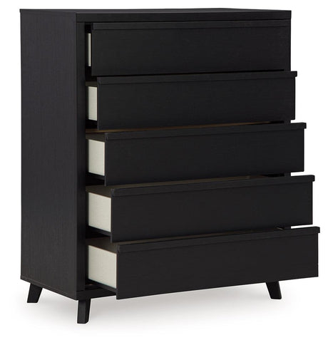 Danziar Black Chest of Drawers by Ashley at Eve Furniture