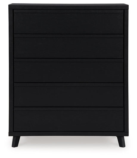 Danziar Black Chest of Drawers by Ashley at Eve Furniture