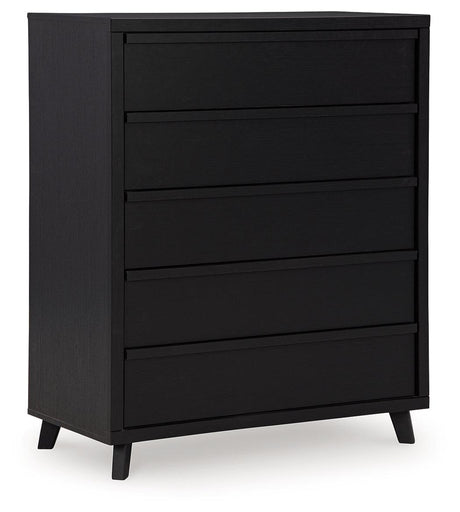 Danziar Black Chest of Drawers by Ashley at Eve Furniture