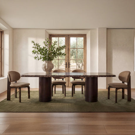 Daphne Dark Emperador Marble Large Dining Table by MOES at Eve Furniture