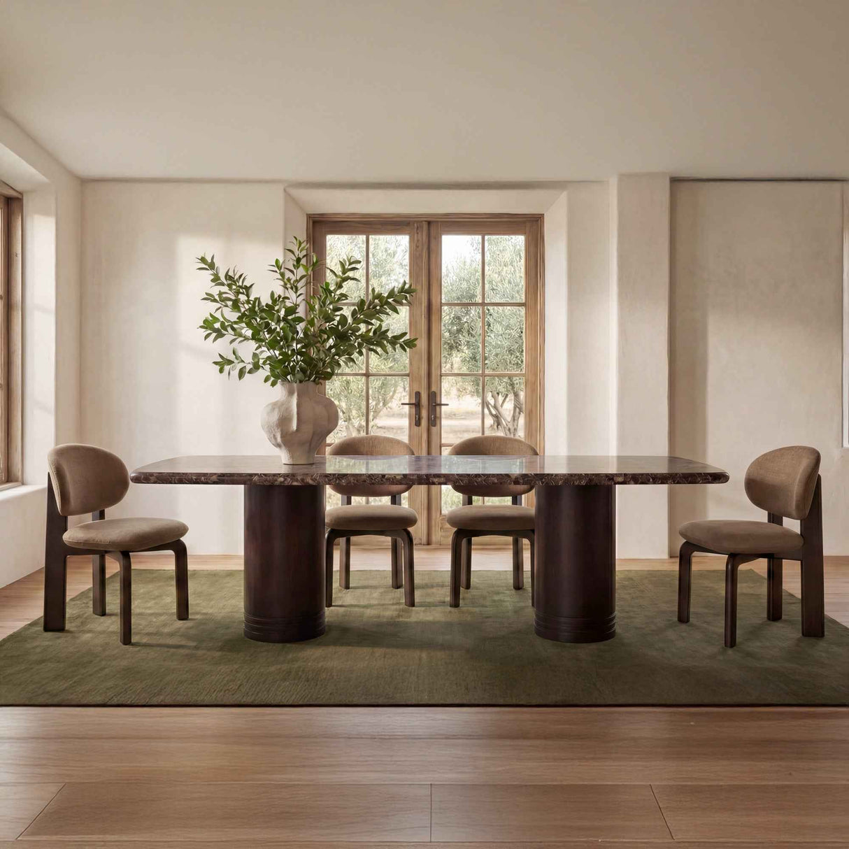 Daphne Dark Emperador Marble Large Dining Table by Moe's Home at Eve Furniture