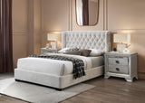 Daphne Ivory Boucle King Upholstered Panel Bed by Crown Mark at Eve Furniture