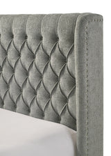 Daphne Light Gray Upholstered Queen Bed by Crown Mark at Eve Furniture
