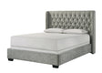 Daphne Light Gray Upholstered Queen Bed by Crown Mark at Eve Furniture