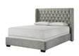 Daphne Light Gray Upholstered Queen Bed by Crown Mark at Eve Furniture