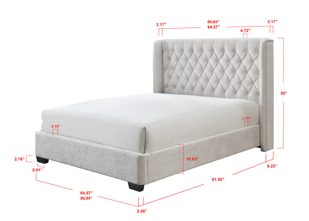Daphne Oat Tweed King Bed by Crown Mark at Eve Furniture