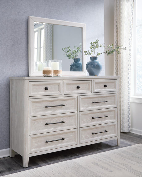 Darbonton Dove White Dresser and Mirror by Ashley at Eve Furniture