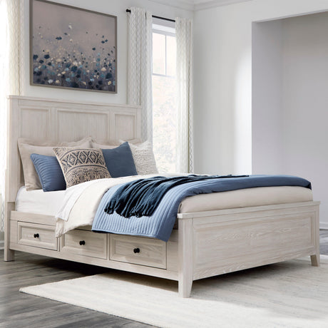 Darbonton Dove White Queen Panel Storage Bed by Ashley at Eve Furniture