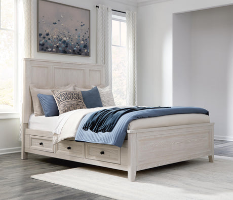 Darbonton Dove White Queen Panel Storage Bed by Ashley at Eve Furniture