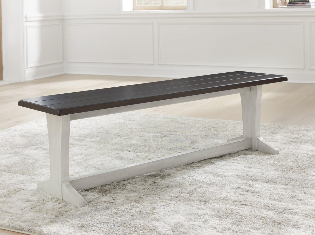 Darborn Gray/Brown 62" Dining Bench by Ashley at Eve Furniture