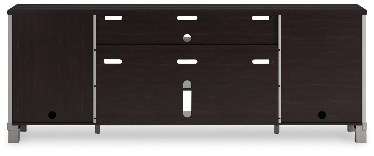 Darborn Gray/Brown 88" TV Stand by Ashley at Eve Furniture