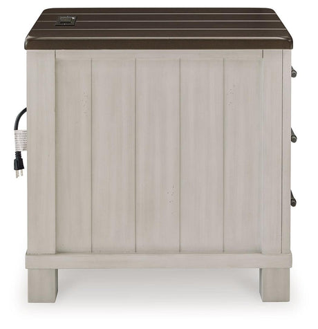 Darborn Gray/Brown Chairside End Table by Ashley at Eve Furniture