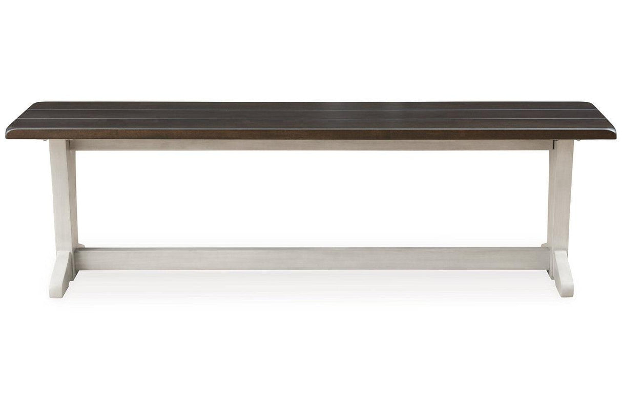 Darborn Gray/Brown Dining Table with 4 Chairs and Bench by Ashley at Eve Furniture