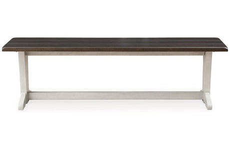 Darborn Gray/Brown Dining Table with 4 Chairs and Bench by Ashley at Eve Furniture