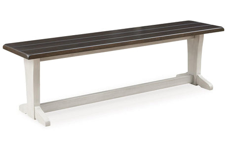 Darborn Gray/Brown Dining Table with 4 Chairs and Bench by Ashley at Eve Furniture