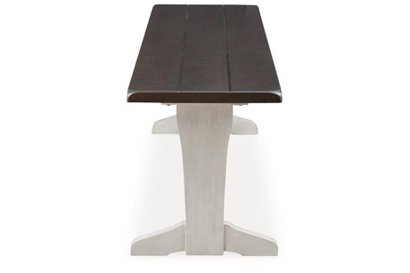 Darborn Gray/Brown Dining Table with 4 Chairs and Bench by Ashley at Eve Furniture