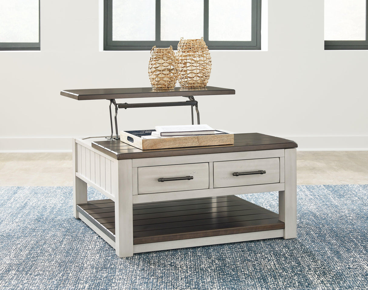 Darborn Gray/Brown Lift Top Coffee Table by Ashley at Eve Furniture