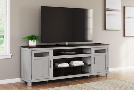 Darborn Gray/Brown 88" TV Stand by Ashley at Eve Furniture