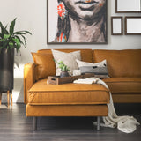 D'Arcy 111"L x 70"D x 33"H Tan Leather Left Chaise Sectional by Mercana at Eve Furniture