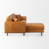 D'Arcy 111"L x 70"D x 33"H Tan Leather Left Chaise Sectional by Mercana at Eve Furniture