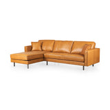 D'Arcy 111"L x 70"D x 33"H Tan Leather Left Chaise Sectional by Mercana at Eve Furniture