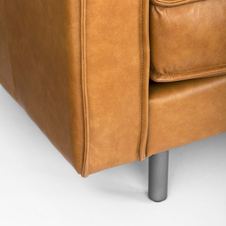 D'Arcy Tan Leather Right Chaise Sectional by Mercana at Eve Furniture