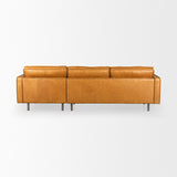 D'Arcy 111"L x 70"D x 33"H Tan Leather Right Chaise Sectional by Mercana at Eve Furniture