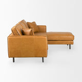 D'Arcy 111"L x 70"D x 33"H Tan Leather Right Chaise Sectional by Mercana at Eve Furniture