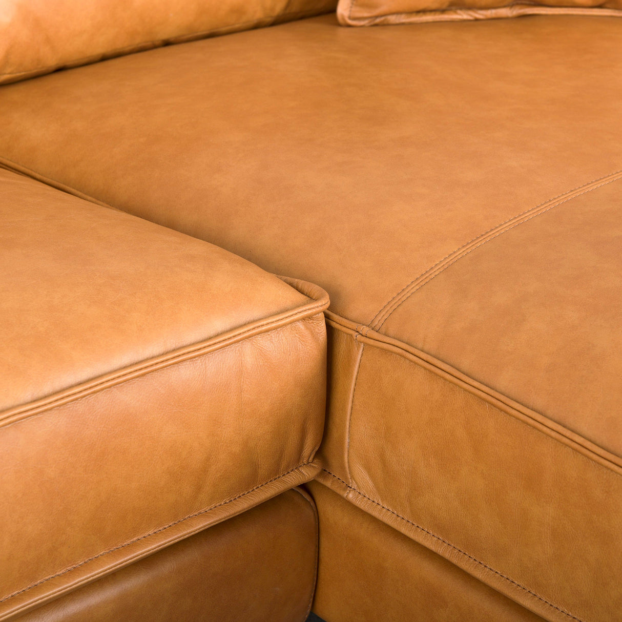 D'Arcy 111"L x 70"D x 33"H Tan Leather Right Chaise Sectional by Mercana at Eve Furniture