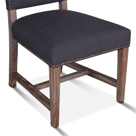 Darcy 21" Upholstered Dining Chair in Dark Gray Linen, Set of 2 by Home Trends & Design at Eve Furniture