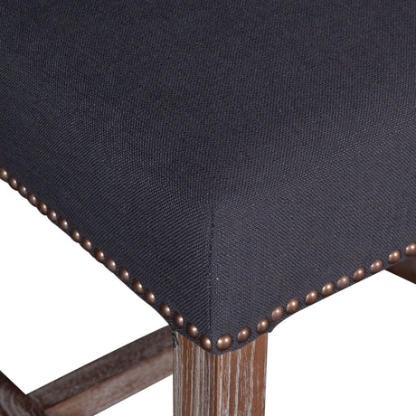 Darcy 21" Upholstered Dining Chair in Dark Gray Linen, Set of 2 by Home Trends & Design at Eve Furniture
