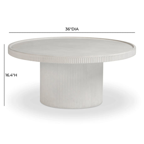 Darcy 36" Concrete Indoor / Outdoor Round Coffee Table by TOV Furniture at Eve Furniture