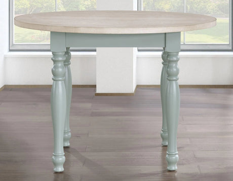 Darcy 42″ Round Dining Table, Mint Green and Natural Finish by Steve Silver at Eve Furniture