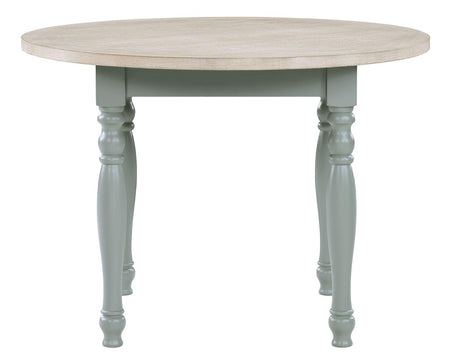 Darcy 42″ Round Dining Table, Mint Green and Natural Finish by Steve Silver at Eve Furniture