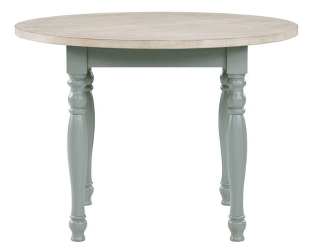 Darcy 42″ Round Dining Table, Mint Green and Natural Finish by Steve Silver at Eve Furniture