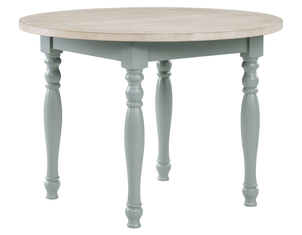Darcy 42″ Round Dining Table, Mint Green and Natural Finish by Steve Silver at Eve Furniture