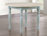 Darcy 42″ Round Dining Table, Mint Green and Natural Finish by Steve Silver at Eve Furniture
