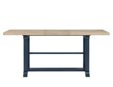 Darcy 64-82″Counter Table with 18-inch leaf, Midnight Blue and Natural Finish by Steve Silver at Eve Furniture