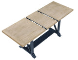 Darcy 64-82″Counter Table with 18-inch leaf, Midnight Blue and Natural Finish by Steve Silver at Eve Furniture