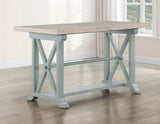 Darcy 64-82″Counter Table with 18-inch leaf, Mint Green and Natural Finish by Steve Silver at Eve Furniture