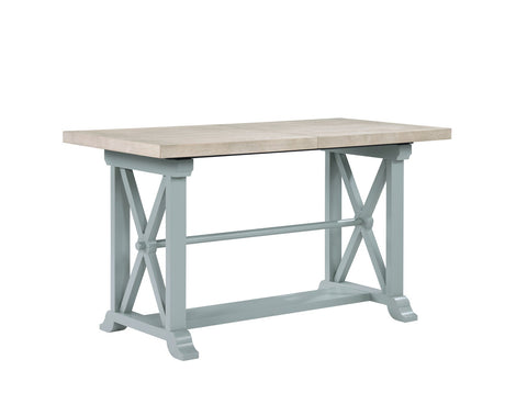 Darcy 64-82″Counter Table with 18-inch leaf, Mint Green and Natural Finish by Steve Silver at Eve Furniture