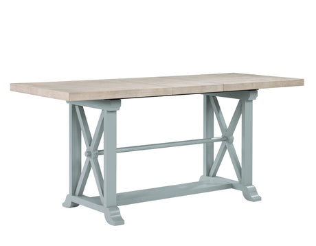 Darcy 64-82″Counter Table with 18-inch leaf, Mint Green and Natural Finish by Steve Silver at Eve Furniture