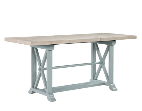 Darcy 64-82″Counter Table with 18-inch leaf, Mint Green and Natural Finish by Steve Silver at Eve Furniture