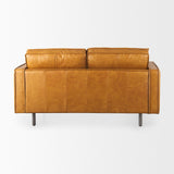 D'Arcy 65.0L x 37.0W x 34.0H Tan Leather Love Seat by Mercana at Eve Furniture