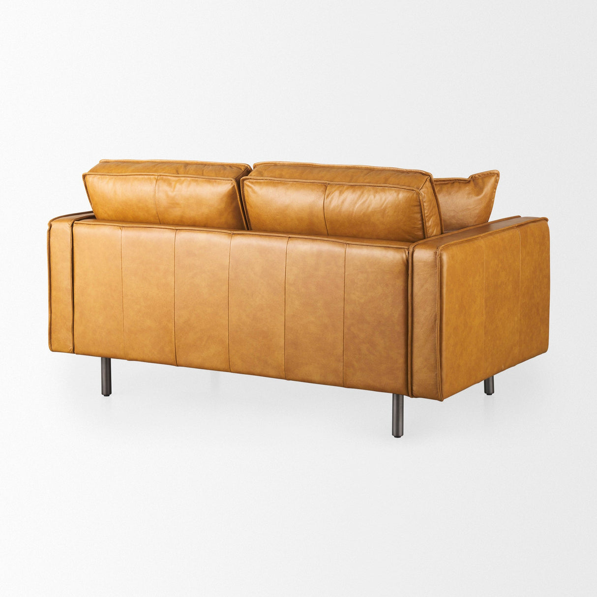 D'Arcy 65.0L x 37.0W x 34.0H Tan Leather Love Seat by Mercana at Eve Furniture