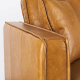 D'Arcy 65.0L x 37.0W x 34.0H Tan Leather Love Seat by Mercana at Eve Furniture
