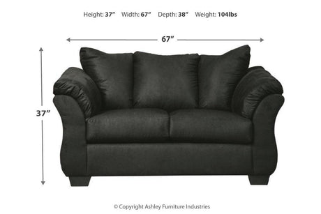 Darcy Black Loveseat by Ashley at Eve Furniture