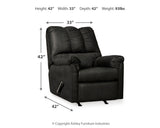 Darcy Black Recliner by Ashley at Eve Furniture