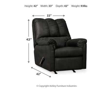 Darcy Black Recliner by Ashley at Eve Furniture